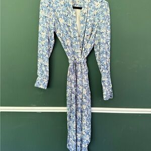 Ralph Lauren Blue Floral Long Sleeve Dress
